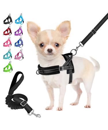 Eyein no-pull dog harness with leash dishes with soft padded reflective adjustable breast dishes for puppies small dogs large dogs pets cats (black XXS) black XXS - Buy Online on GoSupps.com