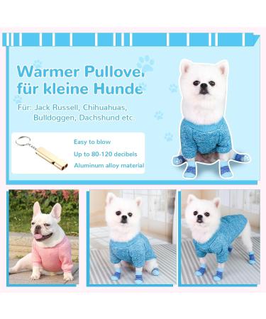Warm Dog Sweater for Small & Medium Dogs - Classic Puppy Clothing Set (Blue) - Ideal Pet Sweater for Winter - Buy Online on GoSupps.com