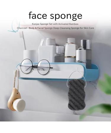Sponge Set with Activated Bamboo Charcoal - Body & Sponge Cleansing Sponge for Care - Buy Online on GoSupps.com