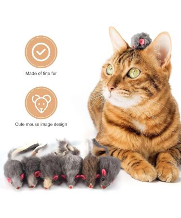 Sunshine Smile 12-Piece Cat Toy Mouse Set | Plush Tails & Fur Mice for All Cat Breeds - International Shipping Available - Buy Online on GoSupps.com
