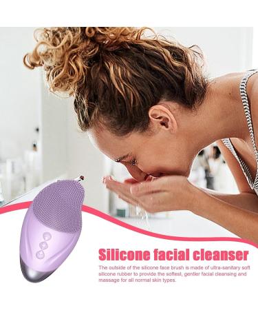Cleansing Facial Brush | Soft Silicone Electric Exfoliator Rechargeable Waterproof Vibrating Simple Skin Care Tools for Deep Cleansing Exfoliation & Enhances Absorption Purple (English) - Buy Online on GoSupps.com