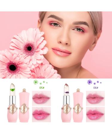 Crystal Flower Jelly Lipstick Set C - 2Pcs Color Changing & Moisturizing Lip Balm - Buy Online on GoSupps.com
