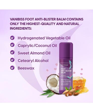 Vanibiss Foot Anti Blister Balm - Prevention & Relief for Foot Blisters, Chafing & Friction - Natural Care (0.45oz) - Buy Online on GoSupps.com
