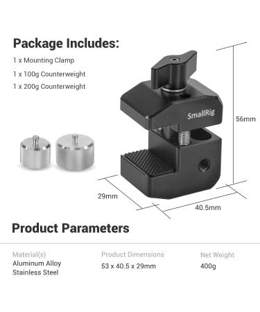 SmallRig Counterweight & Mounting Clamp Kit for DJI Ronin-S/SC, Zhiyun Weebill/Crane Gimbals - BSS2465 - Buy Online on GoSupps.com