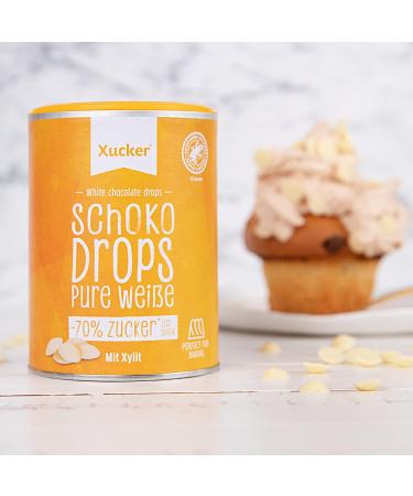 Buy Xucker White Chocolate Drops - Sugar-Free with Xylitol 35% Cocoa 200g - International Shipping Available - Buy Online on GoSupps.com