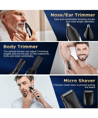 Lopeie Rechargeable Beard Trimmer for Men - All in One Cordless Grooming Kit - IPX7 Washable Clippers for Beard, Face, Nose - Fathers Day Gift - White - Buy Online on GoSupps.com