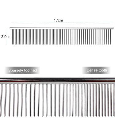 Shop Lumcov 2-in-1 Stainless Steel Pet Comb - Dog & Cat Grooming Tool with Rounded Ends for Removing Mats & Knots (6.7 inch) - International Shipping Available - Buy Online on GoSupps.com