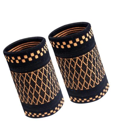 Buy Copper Wrist Compression Brace - Elastic Support for Workouts | 1 Pair (S) - International Shipping Available - Buy Online on GoSupps.com