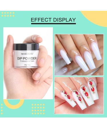 Morovan White Dip Powder - Odor-Free Dipping System for DIY Nail Art - Long-Lasting 30g/1oz - Buy Online on GoSupps.com