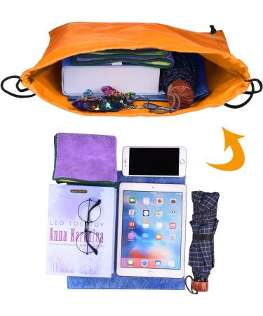PLULON 25 Pcs Orange Drawstring Backpack Bags - Bulk Cinch Sack for Sport, Gym, Yoga, Traveling - Outdoor Sports String Backpack - Buy Online on GoSupps.com