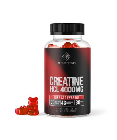 Creatine HCL Gummy - World's First 4000MG Creatine HCL Gummies 90 Count (90 Count) 90 Count (Pack of 1)