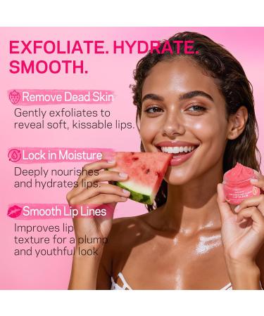 AMOADO Sugar Lip Scrub for Dark Lips Exfoliating Lip Scrub for Smooth & Soft Lips with Watermelon & Guava Lip Exfoliator & Moisturizer for Dry Chapped Lips Natural Lip Care 1.2 oz/35g - Buy Online on GoSupps.com