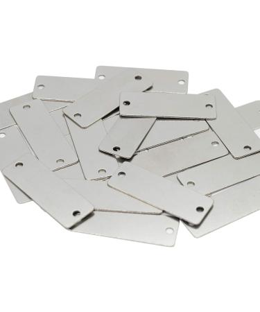 StayMax 25 Pack Stainless Steel Rectangle Stamping Blanks with Two Holes - Buy Online on GoSupps.com