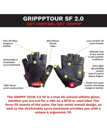 Buy HIRZL GRIPPP Tour SF 2.0 Unisex Cycling Gloves - Black XL | Best International Shipping - Buy Online on GoSupps.com