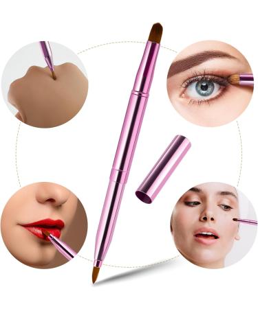 Retractable Lip Makeup Brush Portable Dual End Lipstick Brush Lipstick Gloss Makeup Brushes Concealer Brushes Lip Contours Makeup Tool (Pink) - Buy Online on GoSupps.com