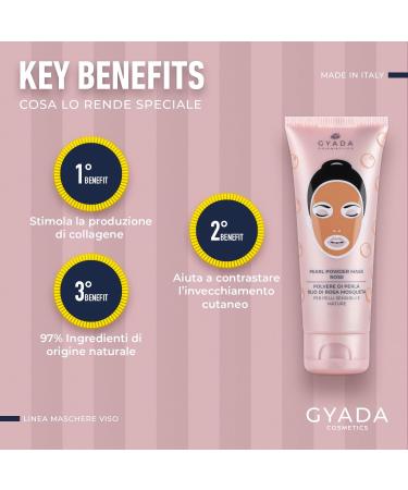  GYADA COSMETICS GYADA COSMETICS Pearl Powder Mask Rose for Sensitive and Mature Skin Anti-Aging and Healing for Soft and Hydrated Skin with Pearl Powder and Macadamia Oil 75 ml - Buy Online on GoSupps.com