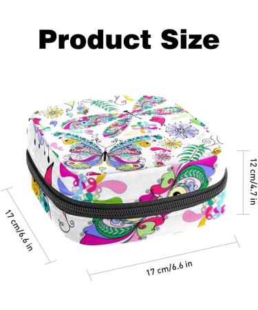 Menstrual Bag with Zipper for Women & Girls | Floral Butterflies - Stylish Napkin & Tampon Collection Bag - Buy Online on GoSupps.com