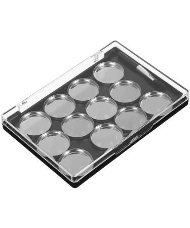 Toyvian Palette de Maquillage Magn tique Vide 12 Compartiments avec Pinceau Plateau Compact en Plastique Robuste Noir Rangement pour Fards Paupi res Usage Voyage et Bureau