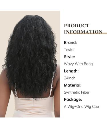 Testar Black Curly Wigs for Black Women | Shoulder-Length Deep Wavy & Heat-Resistant Synthetic Wig for Daily & Party Use - Buy Online on GoSupps.com