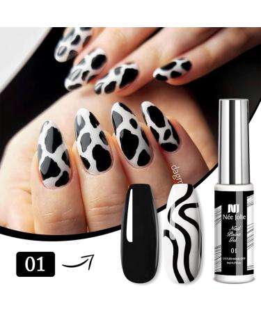 Liner Nail Gel Polish - Black Gel Liner Nail Art Polish Soak Off French Manicure Gel for Drawing Lines and Color Painting UV Liner Gel for Nail Starter Home DIY Nail Art - Buy Online on GoSupps.com