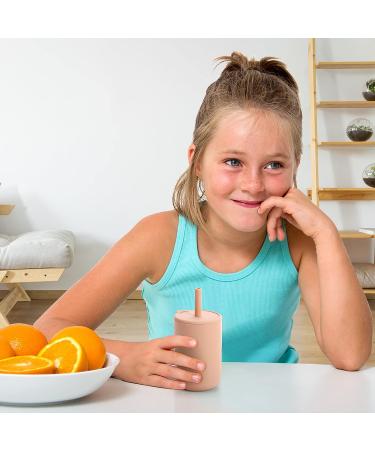 Okllen Set of 4 Kids Silicone Training Cups - 5.4 Oz Unbreakable Sippy Cups with Straws and Lips for Baby and Toddler - Buy Online on GoSupps.com