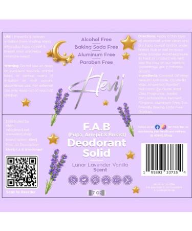 All Natural F.A.B. Deodorant - Lunar Lavender | Organic Aluminum-Free for Fupa Armpit & Breast Areas - 1.7 oz - Buy Online on GoSupps.com