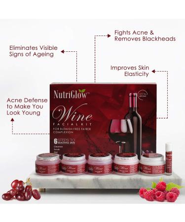 Red Wine Facial Kit with Toner - Deep Exfoliation & Radiant Skin | Perfect for Acne & Oily Skin | International Shipping - Buy Online on GoSupps.com