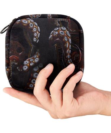 Eco-friendly Art Octopus Sanitary Napkin Storage Bag | Portable Period Pocket for Women & Teen Girls | Menstrual Cup & Breastfeeding Pad Holder - Buy Online on GoSupps.com