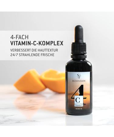 Skin Fusion Organic Vitamin C Serum 50ml - Vegan Anti-Aging Formula with Hyaluronic Acid & Boosters - Clean Skincare for Youthful Fresh Skin - Buy Online on GoSupps.com