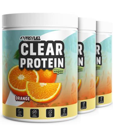 Clear protein vegan 1080g orange - incredibly delicious & refreshing protein drink - vegan clear whey protein/iso clear alternative with high -quality pea protein hydrolysate - 56% protein orange 360 g (3 Pack)