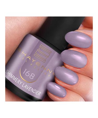 SHAYENNE Made in Germany Shellac Gel Nail Polish 15 ml for UV LED Lamp 168 Shimmery Lavender Purple Shimmer Ring Gel Nail Polish for UV Nail Lamp LED Nail Polish Gel Polish Nail Gel