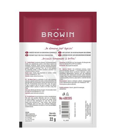 Buy Browin 400305 Yeast Restart - 22g | Best Secondary Fermentation Yeast for Sweet Wines | International Shipping Available - Buy Online on GoSupps.com