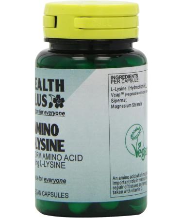 Health Plus L-Lysine HCL 500mg Amino Acid Supplement - 60 Capsules - Buy Online on GoSupps.com