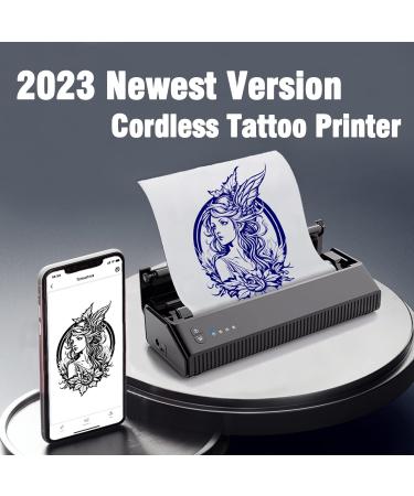 Calicon Portable Tattoo Stencil Printer | Cordless Thermal Copier Machine | Rechargeable Mini Printer with 10 Free Transfer Papers | iOS & Android Compatible (2023 New Version) - Black - Buy Online on GoSupps.com