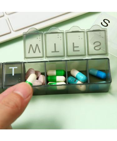4 Pack Weekly Pill Organizer - Travel Daily Medicine Box for Vitamins & Supplements | 7-Day Pill Case in 4 Colors - Buy Online on GoSupps.com