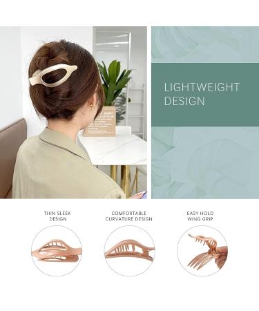 French Concord Hair Clips Claw - Set of 6 Large Transparent/Solid Color Hair Clips for Strong Hold - Ideal for Women and Girls with Thick or Thin Hair - Buy Online on GoSupps.com
