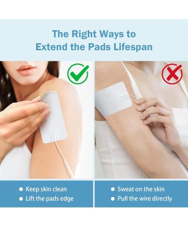 TENS Unit Replacement Pads - 20 Pcs Large 2x4 Electrode Patches Self-Adhesive & Reusable for Electrotherapy | Compatible with AUVON TENS 7000 - Buy Online on GoSupps.com