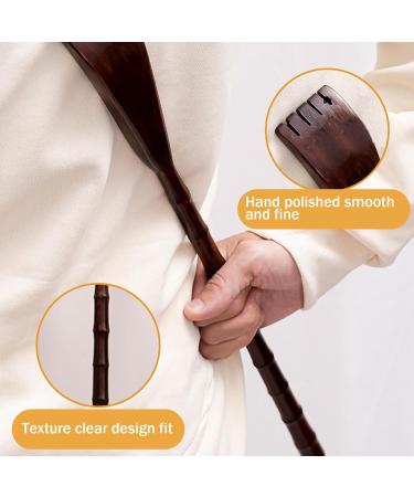 2-Pack Wooden Back Scratchers - 19 Smooth Manual Bamboo Itching Relief for Adults - Handheld and Jointed Design - Buy Online on GoSupps.com