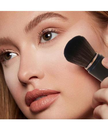 Retractable Makeup Brushes | Portable Makeup Brush Retractable Compact Portable Makeup Travel Blush Lid-Included Soft Bristles for Powder black - Buy Online on GoSupps.com