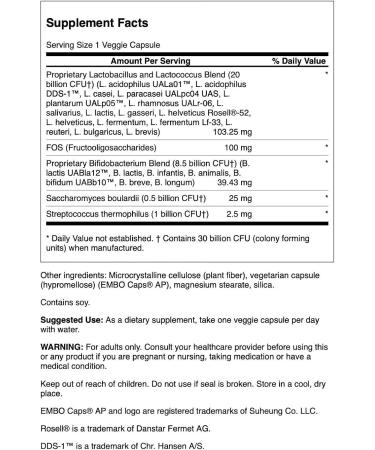Swanson Ultra Probiotic Complex 30 Billion Cfu 60 Veg Capsules - 2 Pack - Buy Online on GoSupps.com
