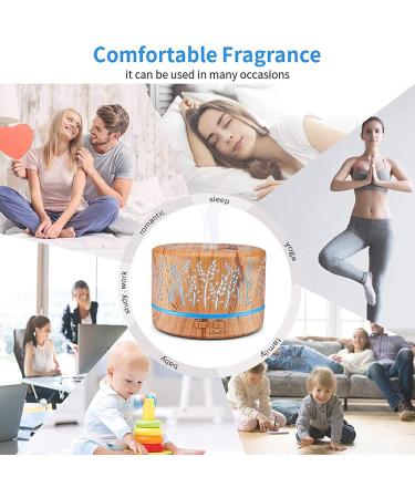 500ml Premium Essential Oil Diffuser | Aromatherapy Humidifier with Timer | Auto-Off Safety Switch | 7 Colors Ultrasonic Cool Mist | Home Office Room Wood Grain - Buy Online on GoSupps.com