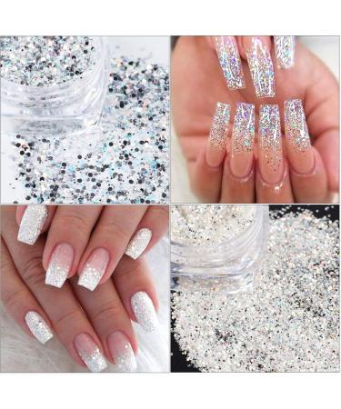 Holographic Nail Art Sequins Glitter Kit - 6 Boxes Metallic Shining Flakes for 3D Nails Decoration, Acrylic Powder Dust, Holographic Manicure Tips - Vintage Color - Buy Online on GoSupps.com