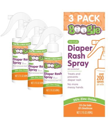 Baby Diaper Rash Cream Spray by Boogie Bottoms, No-Rub Touch Free Application for Sensitive Skin, Over 200 Sprays per Bottle, 1.7 oz, Pack of 3 1.7 Ounce (Pack of 3) Diaper Cream Spray - Buy Online on GoSupps.com