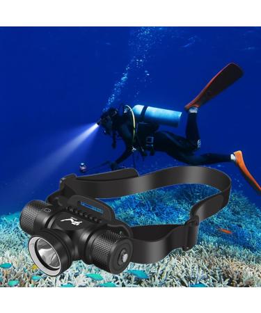 WINDFIRE Scuba Diving Light, 5000 Lumen Diving Headlamp 5 Modes XM-L2 Dive Flashlight, Ultra Bright IPX8 Waterproof Underwater 80 Meters Safety Snorkeling Light with Charger