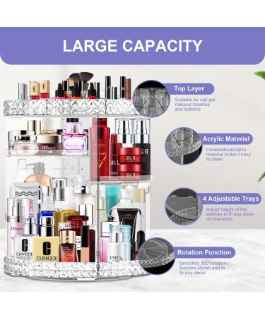 360 Rotating Makeup Organizer | Large Capacity Beauty Organizer with 8 Layers and Detachable Shelves | Clear Cosmetic Storage Display Case for Bedroom Dresser or Vanity Countertop - Buy Online on GoSupps.com