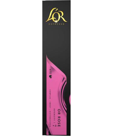 L'OR - Espresso Coffee - Rose Gold - Intensity 7 - Vegetable and Fruity Aromas - 10 packs of 10 aluminum capsules - Buy Online on GoSupps.com