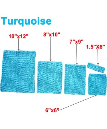 Time to Sparkle 4pcs Crochet Tube Top Tutu Dress Set for Baby Girls Turquoise 25x30cm - Buy Online on GoSupps.com