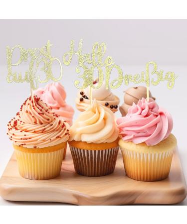 LOINFE Cupcake Toppers Pack of 24 Birthday Cake Toppers Cake Toppers Birthday 30th Gold Cake Toppers for Wedding Birthday Party Cake Decorations - Buy Online on GoSupps.com