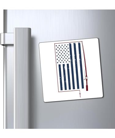 Fishing USA Flag Fishing T Shirt | Funny Fishing Shirt | Camping Tshirt | Beach Vacation Shirt | Fisherman Gift Magnets 3" 3" - Buy Online on GoSupps.com