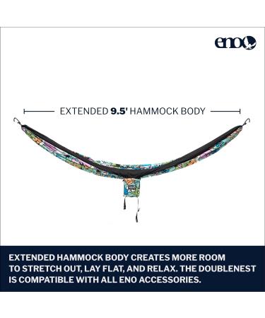 ENO DoubleNest Hammock - Lightweight Portable Camping Hammock for 1-2 People - Ideal for Camping, Hiking, and Travel - Nature Talk/Black - Buy Online on GoSupps.com